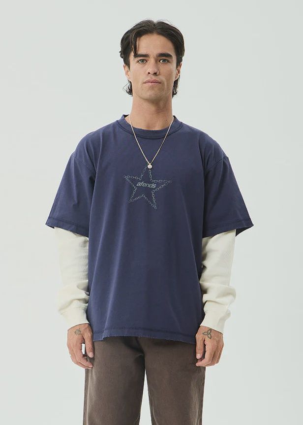 Chains- Heavyweight Layered Waffle Long Sleeve Tee