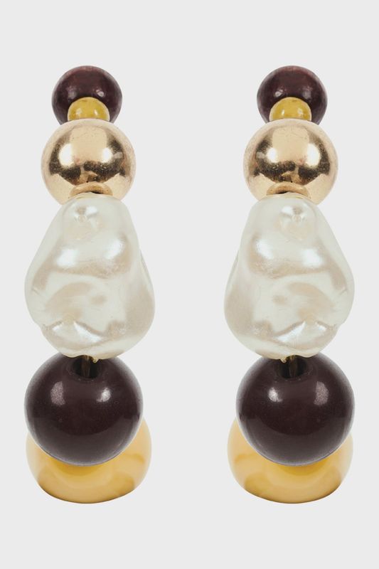 Oman Beaded Earring - Pearl