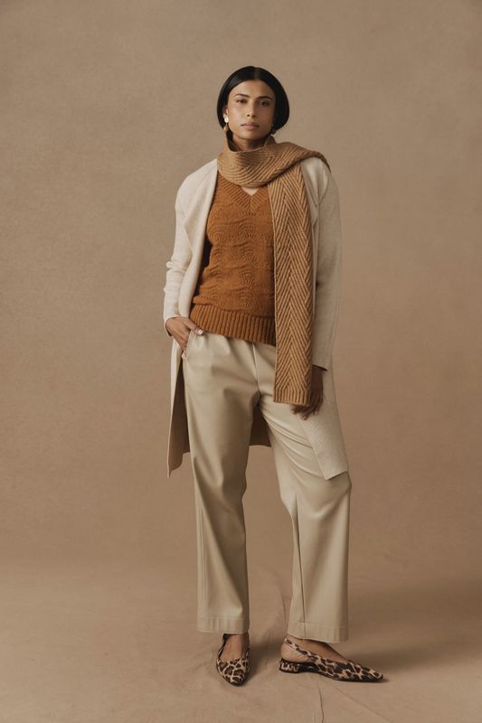 SABLE KNIT SCARF - MOCHA