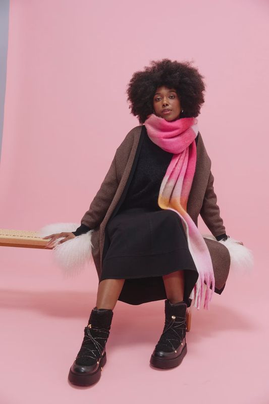 Niseko Check Scarf - Pink