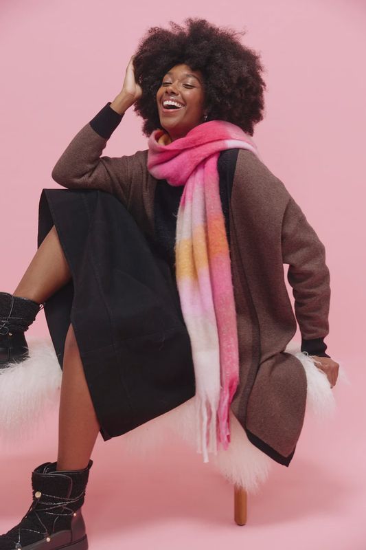 Niseko Check Scarf - Pink