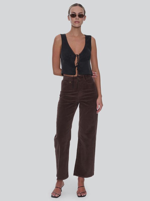 Thrills - Holly Stretch Cord Pant - Bitter Chocolate