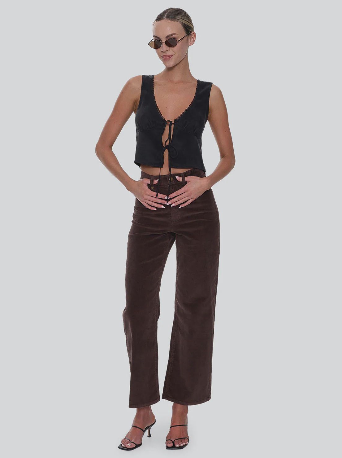 Thrills - Holly Stretch Cord Pant - Bitter Chocolate, Size: 6