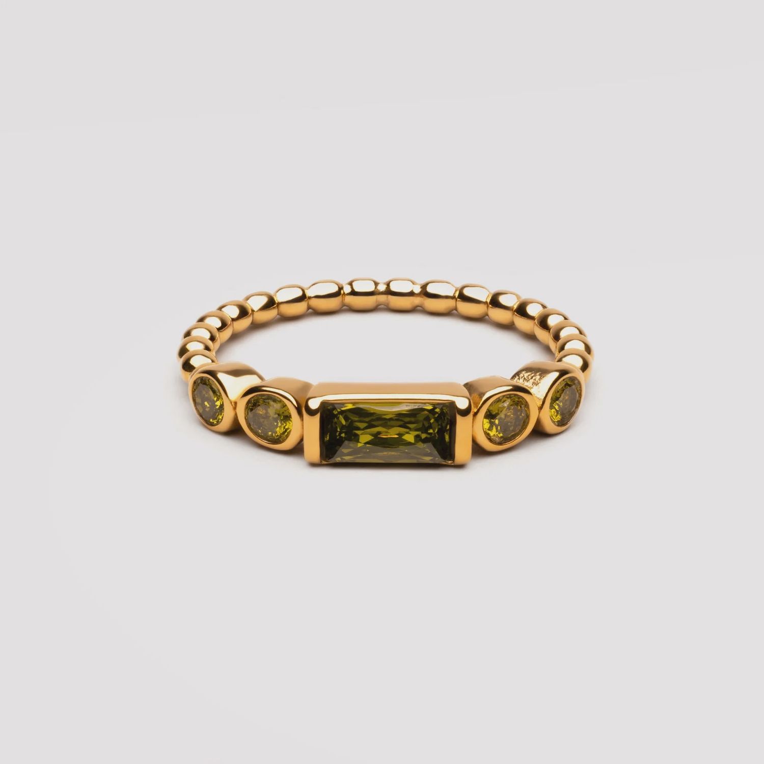 Green Muse Ring, Colour: Gold, Size: Size 5