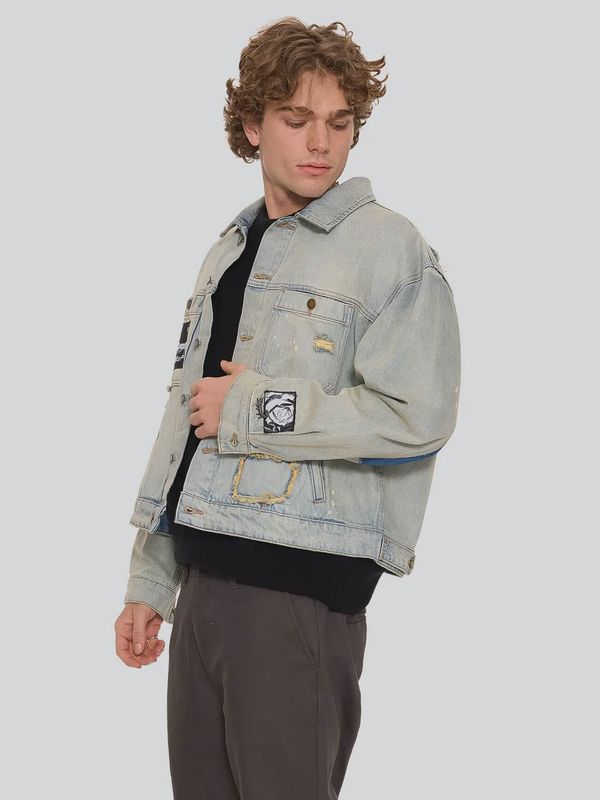 New Delusions Canyon Oversized Cropped Denim Jacket