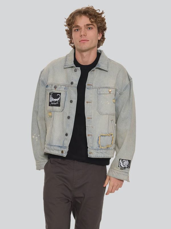 New Delusions Canyon Oversized Cropped Denim Jacket