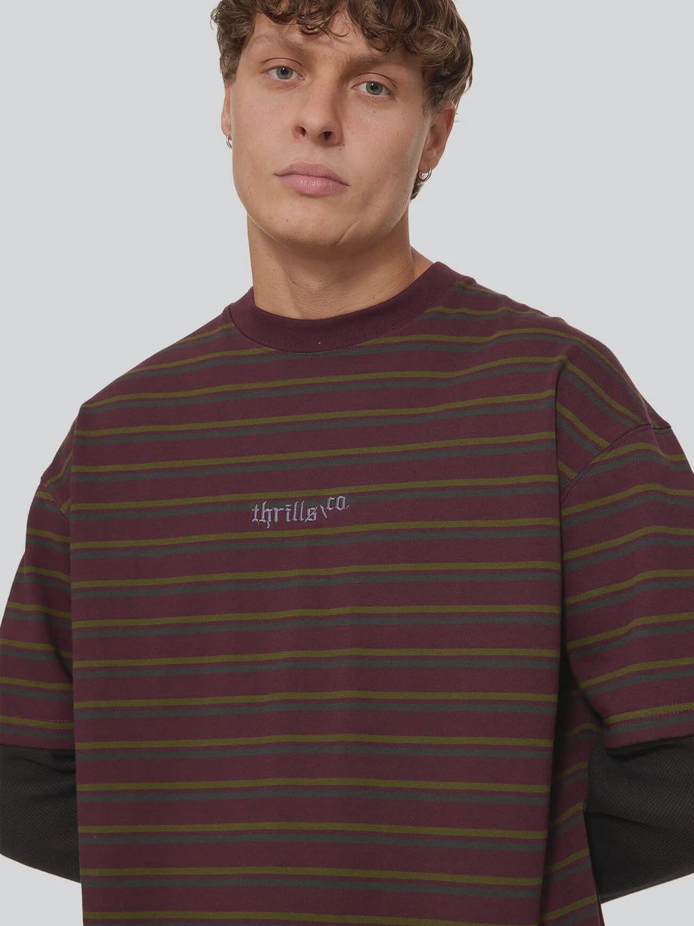 New Delusions Layer Box Crop Oversize Long Sleeve Tee, Size: S