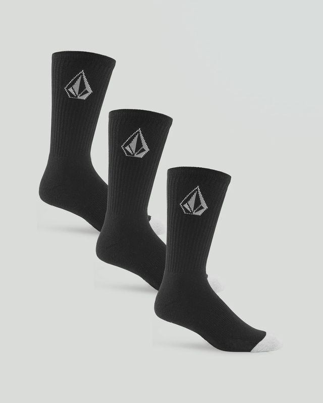 FULL STONE SOCK 3PK- Black