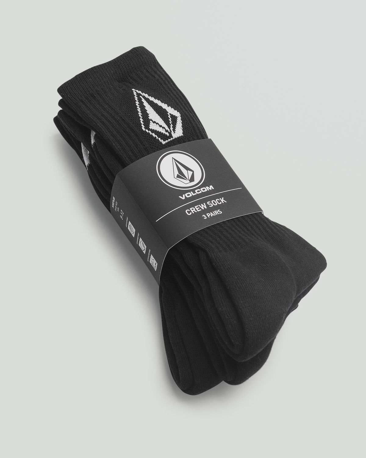 FULL STONE SOCK 3PK- Black