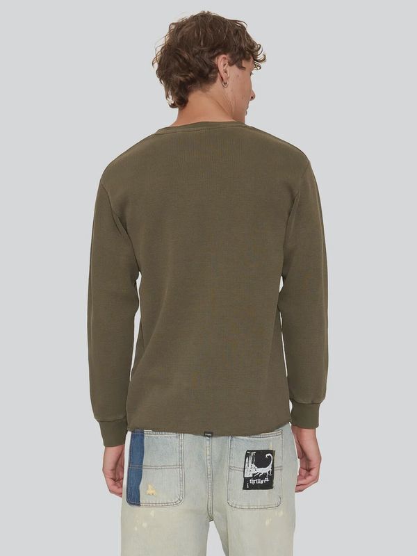 New Delusions Waffle Long Sleeve - Olive Night