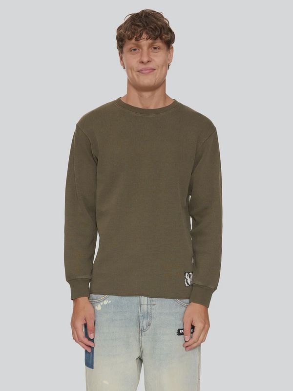 New Delusions Waffle Long Sleeve - Olive Night