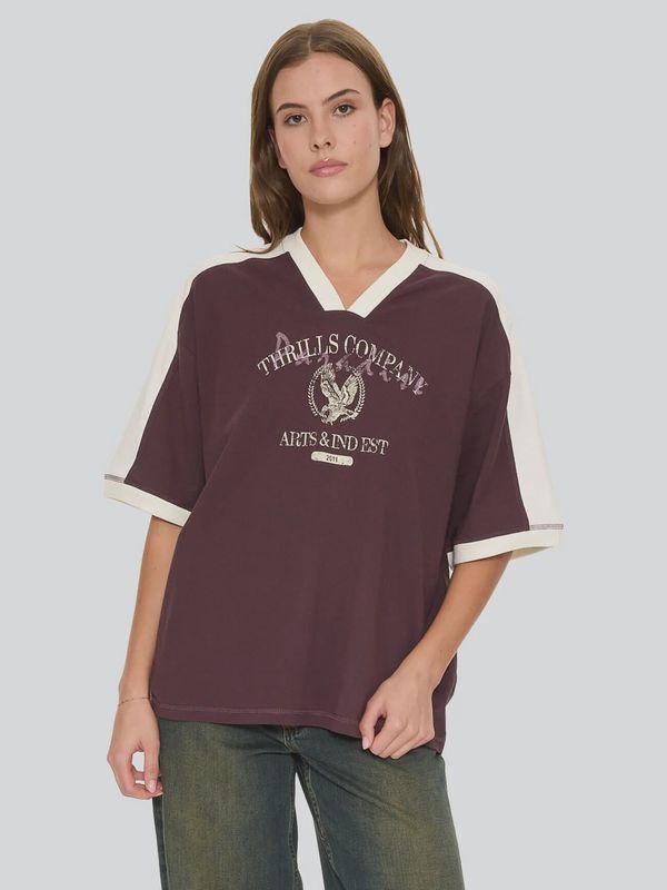 Heritage Track V Neck Oversized Tee