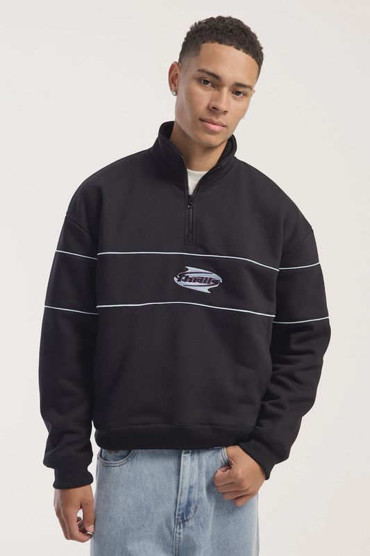 Split Decisions Quarter Zip Fleece Black