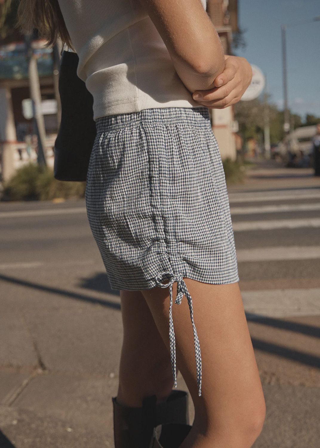 Luella Low Rise Short - Indy Navy Check, Size: XS