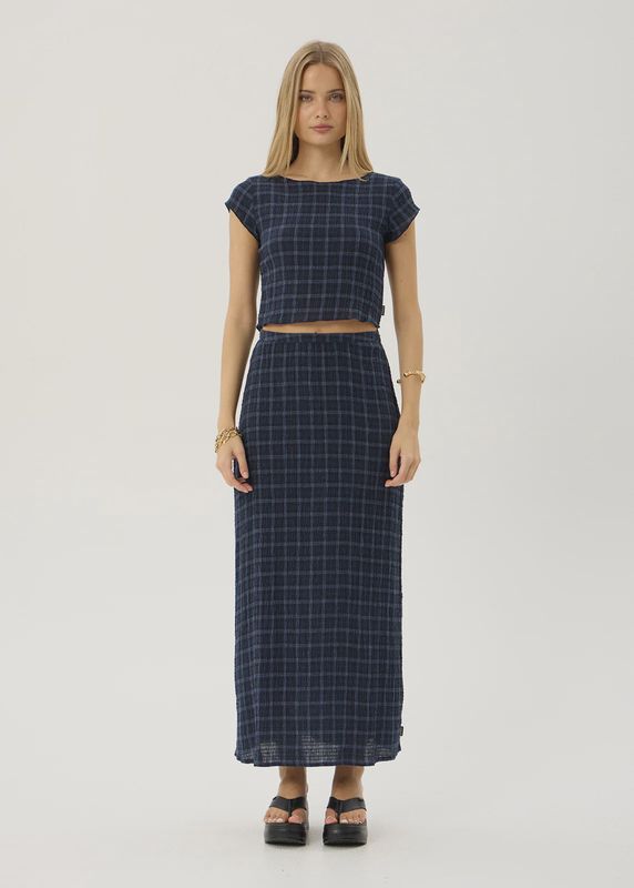 Darcy Seersucker Top Seersucker Top- Thea Midnight Check