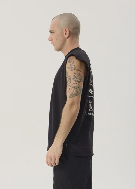 Spiritual Heavyweight Sleeveless Tee -Stone Black