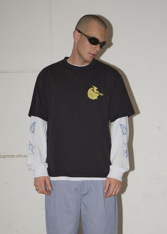 Heavy Parts Recycled Heavy Weight Boxy Tee- Stone Black