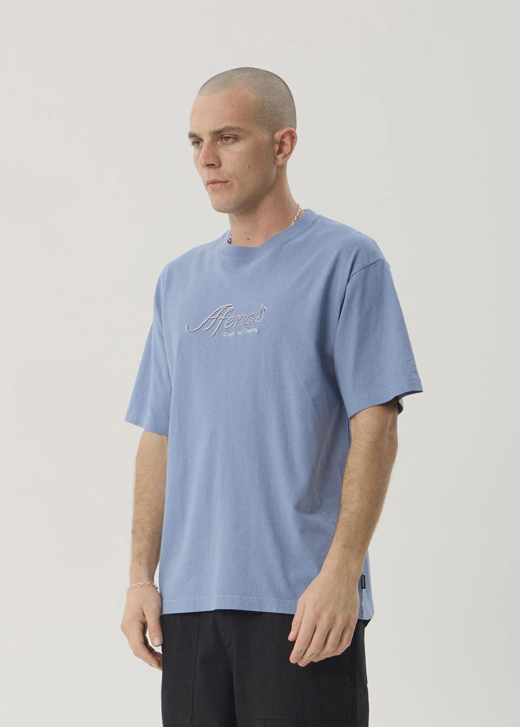 Horoscope Boxy Tee-Washed Slate Blue Horoscope Boxy Tee-Washed Slate Blue, Size: XS