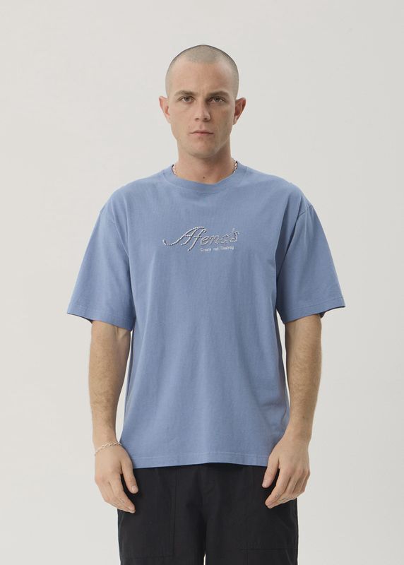 Horoscope Boxy Tee-Washed Slate Blue