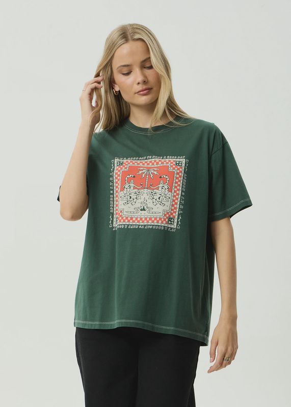Have A Good Day Oversized Tee- Pine