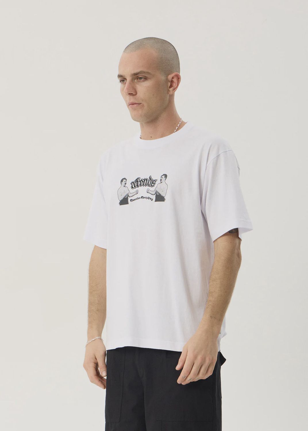 Stick Em Up Boxy Tee- White, Size: XS