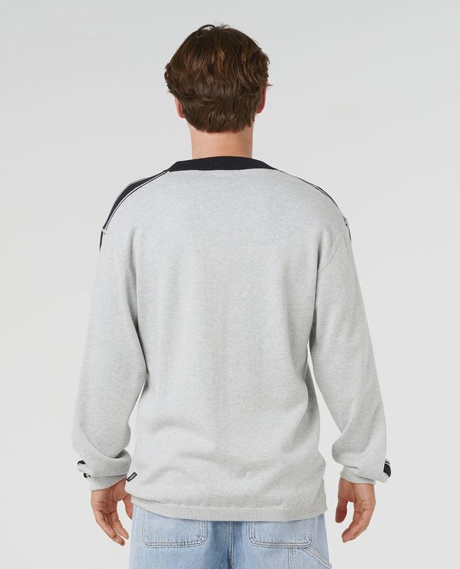 Panel Beater Knit Crew-Grey Marle