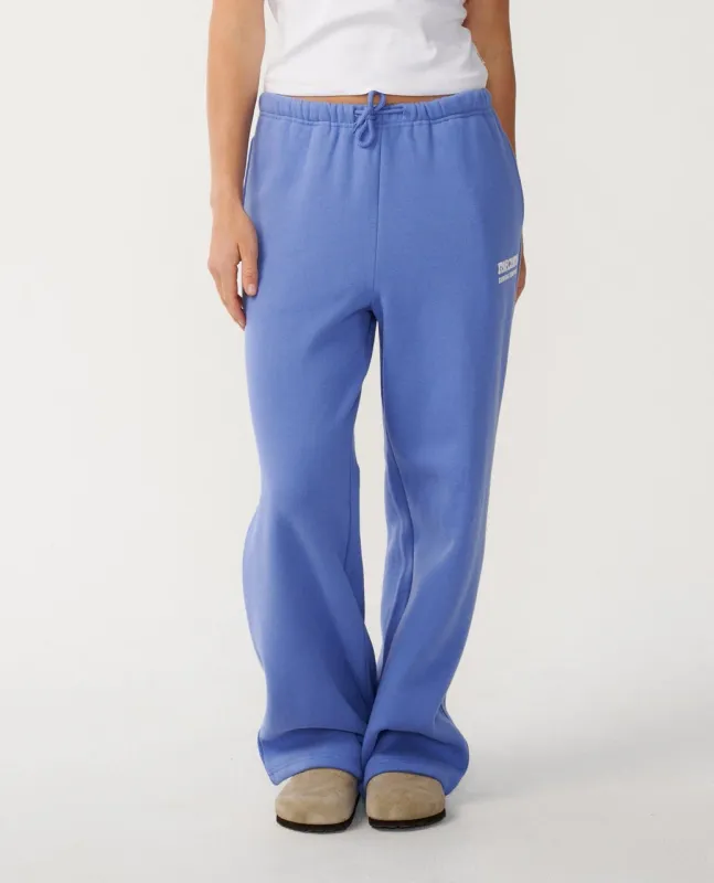 Surf Puff Wide Leg Track Pant- Mid Blue