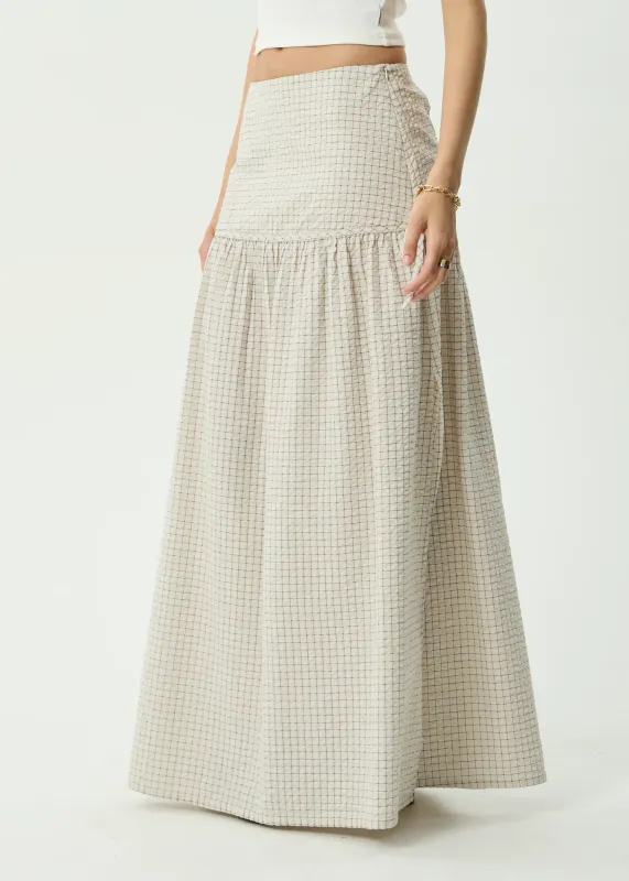 Nadia Reverb Organic Maxi Skirt - Moonbeam Check