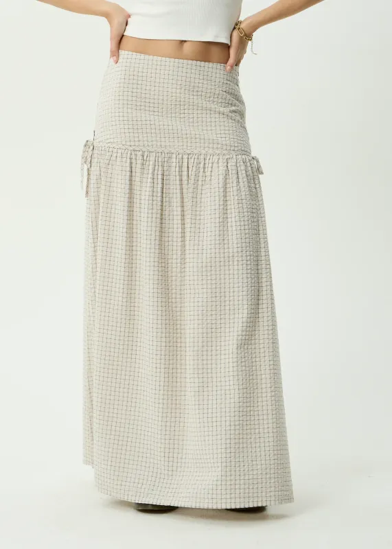 Nadia Reverb Organic Maxi Skirt - Moonbeam Check
