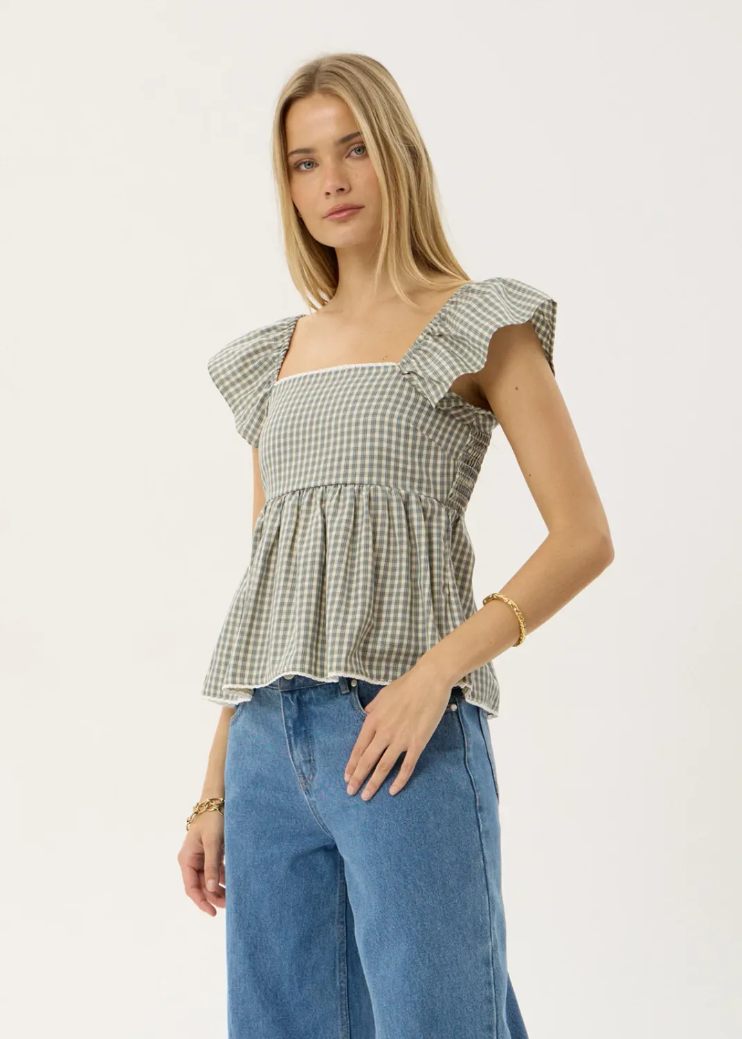 Drew Top- Alpine Check, Size: XS