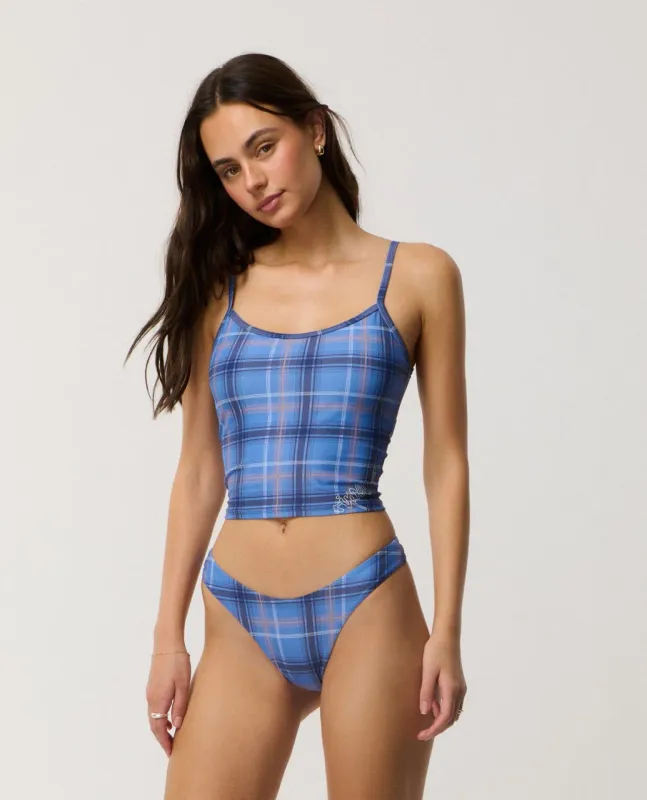 Archive Plaid Tankini-Blue