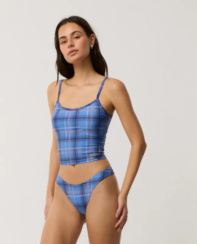 Archive Plaid Tankini-Blue
