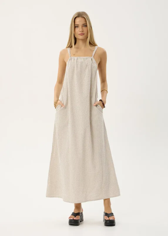 Vania Seersucker Maxi Dress-Reverb Moonbeam Check