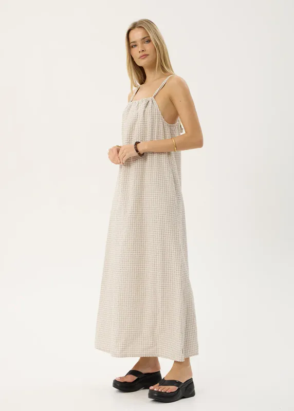 Vania Seersucker Maxi Dress-Reverb Moonbeam Check