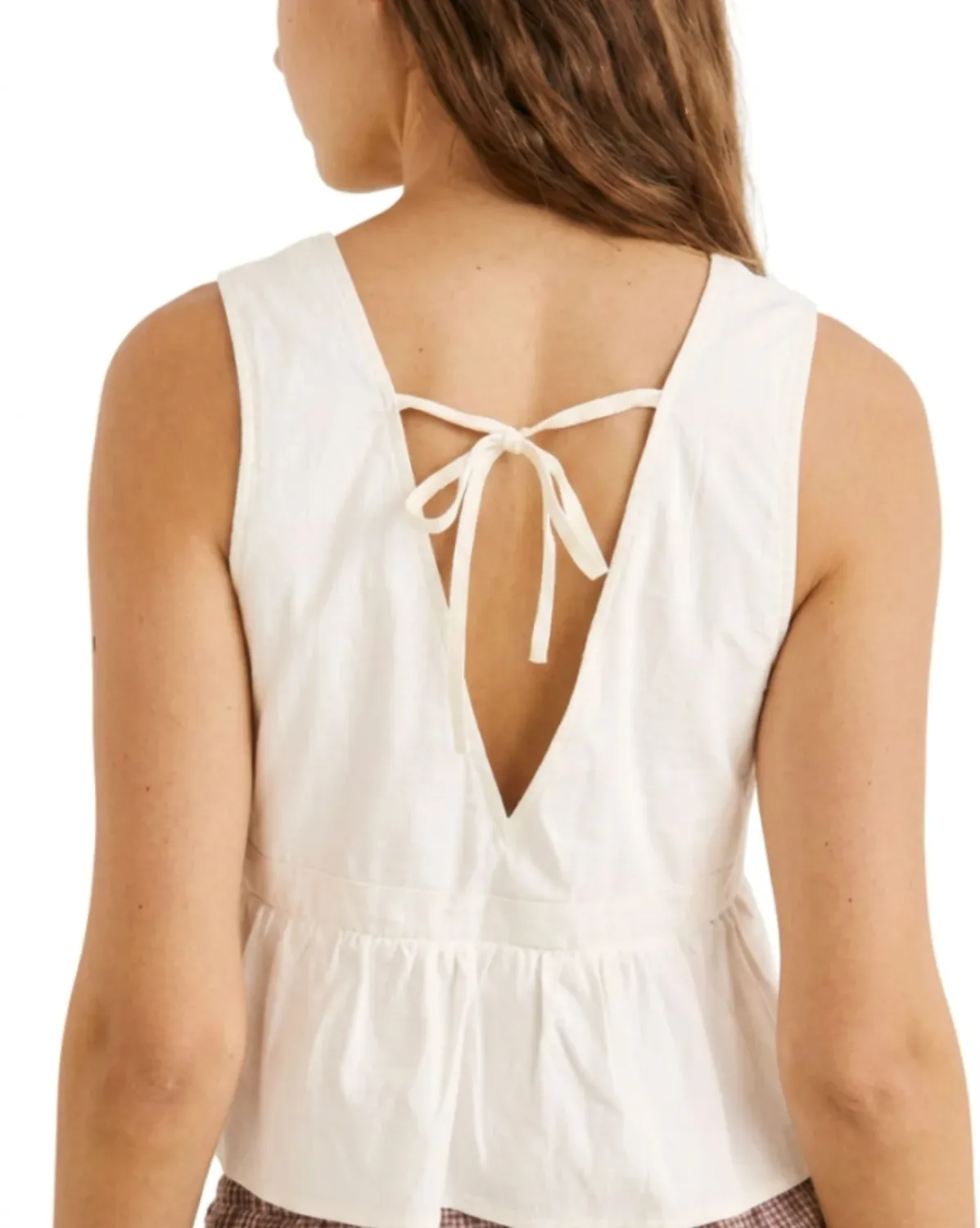 Annabelle Lace Trim Babydoll Top- White, Size: XS