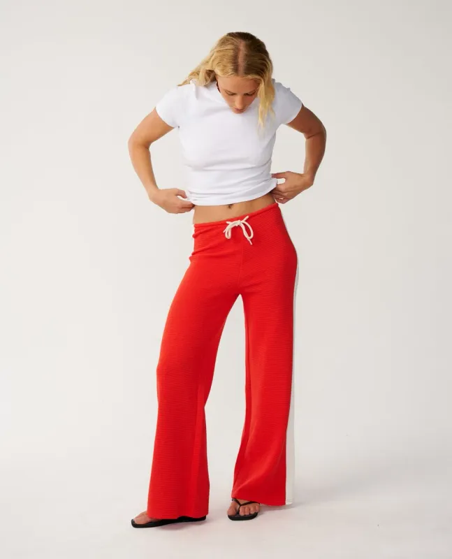 Retro swell wide leg pant-Red
