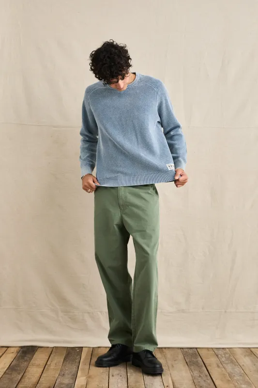 Polu Crew Knit- Washed Blue
