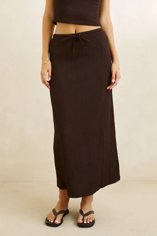 Indi Maxi Skirt-CHOCOLATE