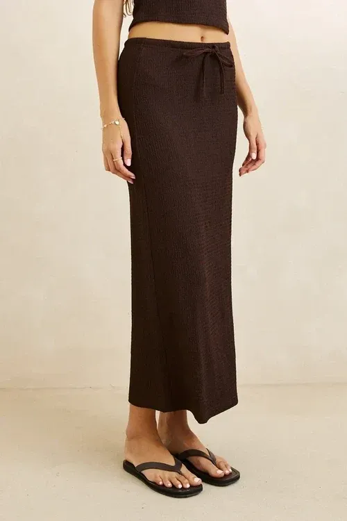 Indi Maxi Skirt-CHOCOLATE, Size: XS