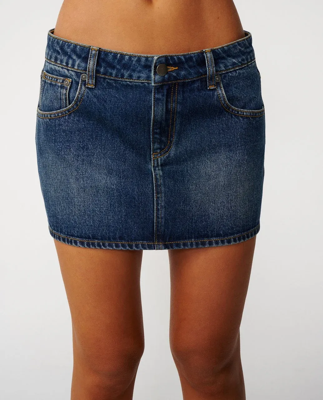 Archive Denim Mini Skirt-Dusty Blue, Size: XS