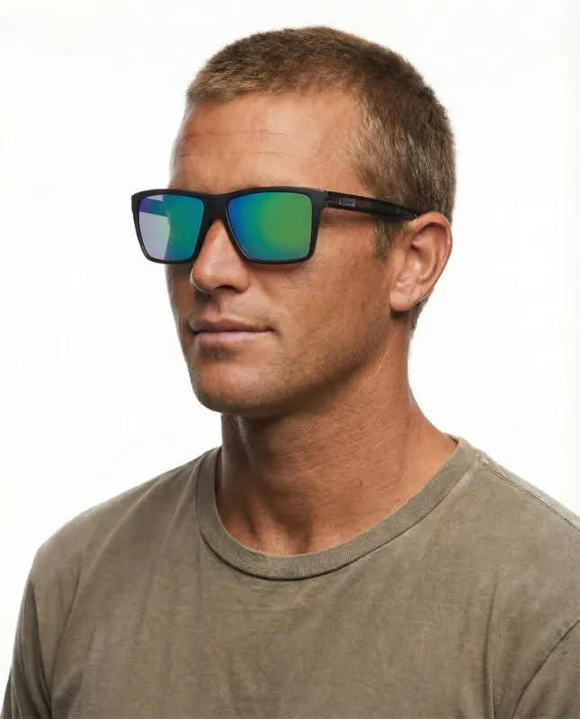 Bazza - Green Mirror Matt Black Xtal Black