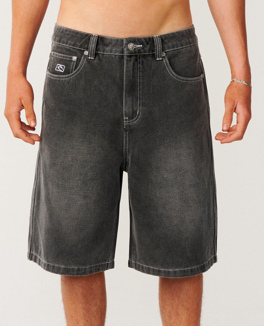 Archive Dirty Denim Walkie 23" Walkshort-Washed Grey, Size: 34