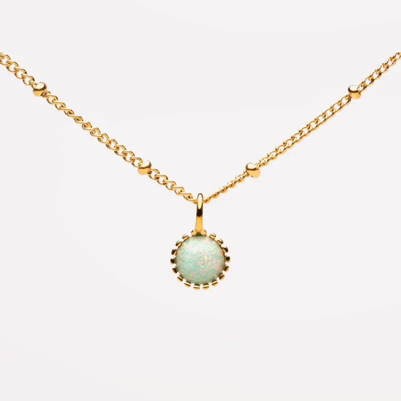 Petite Opal Necklace- Gold plated