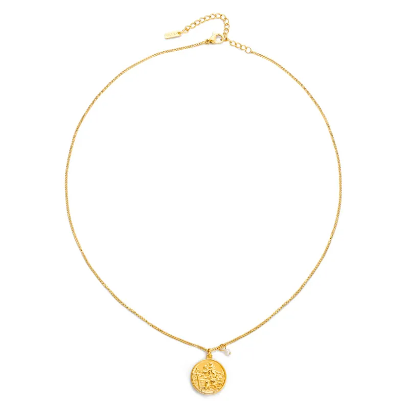 St.Christopher Necklace- Gold Plated