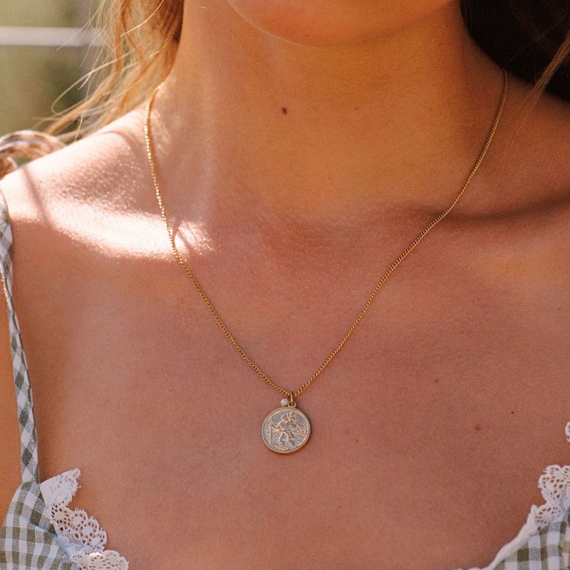 St.Christopher Necklace- Gold Plated