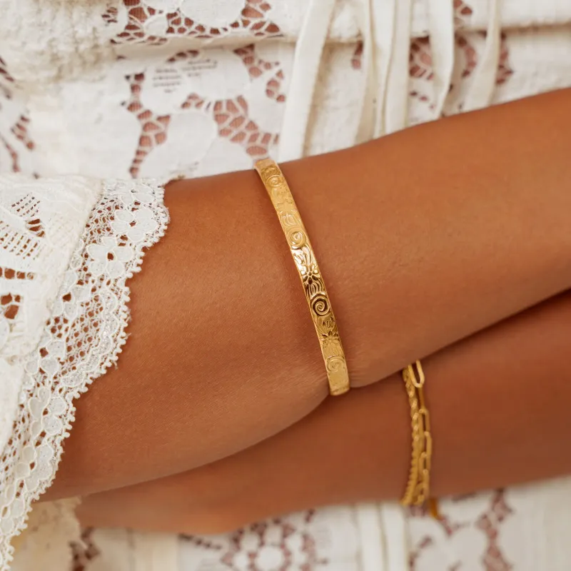 Flora Cuff-Gold Plated