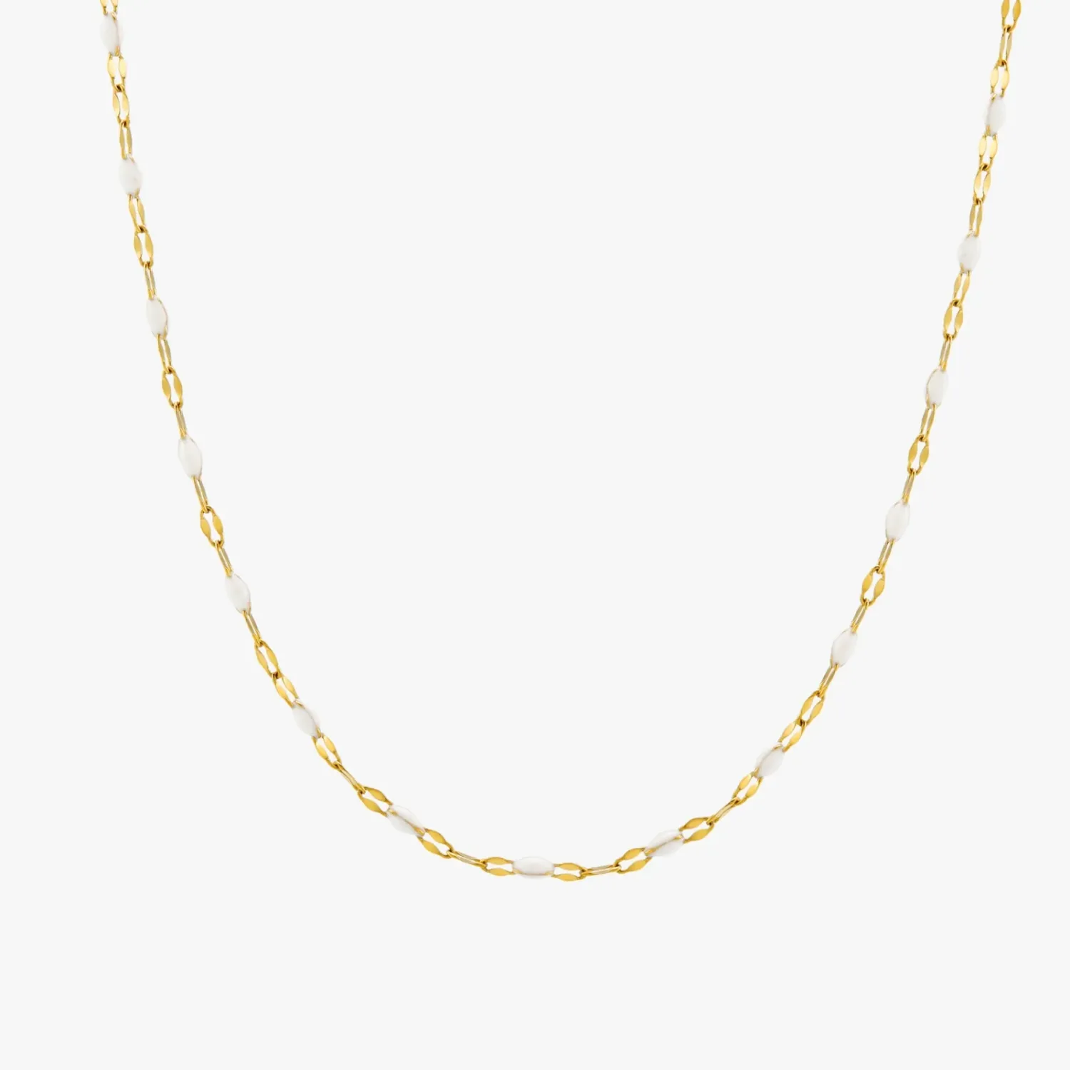 White Dainty Choker-Gold Plated