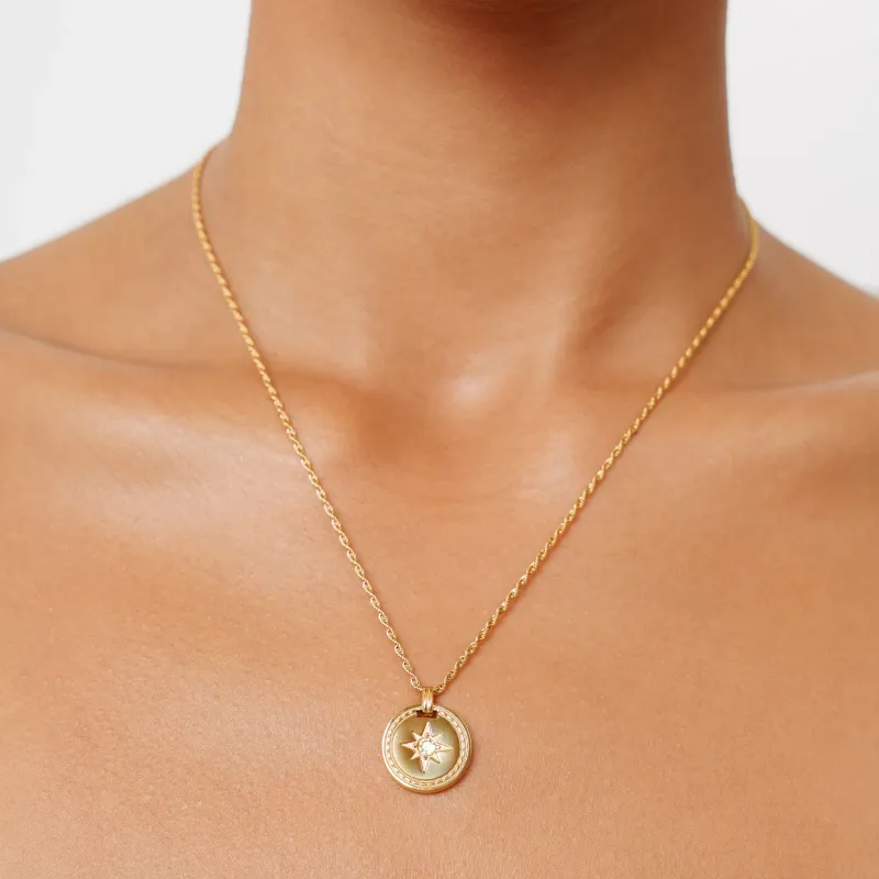 Golden Compass Necklace-Gold plated