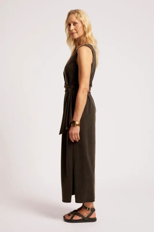 Caldera Wrap Tank Dress - Black