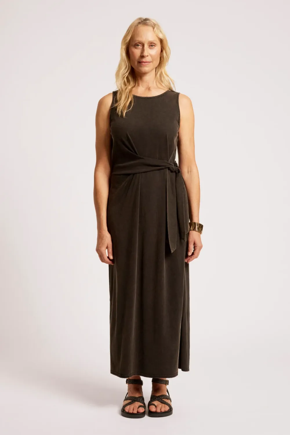 Caldera Wrap Tank Dress - Black, Size: XS